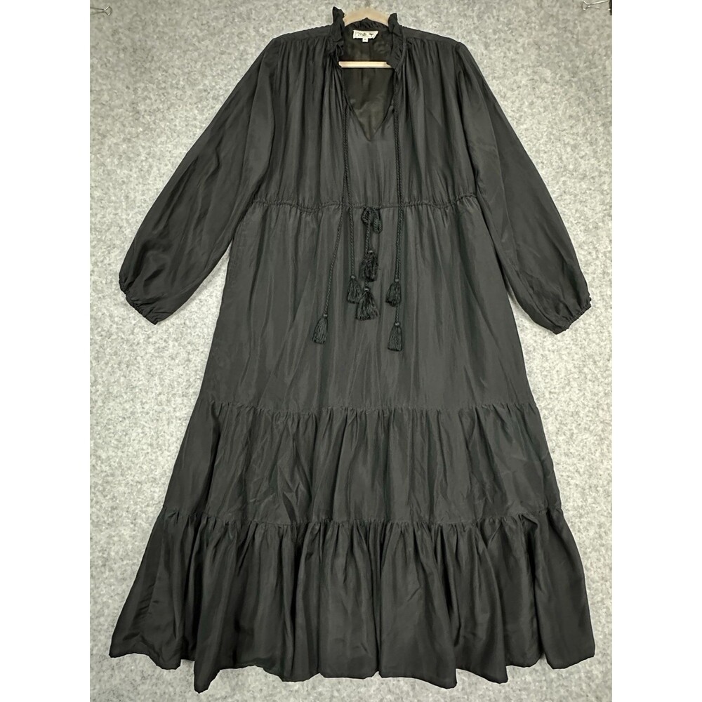 Black Maxi Dress with Tassel Tie